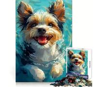 Rompecabezas Biewer Yorkshire Terrier Nadando para Adultos, 1000 Piezas, Ejercicio Mental, Recreación Pacífica, Ajuste Perfecto, (38x26cm)