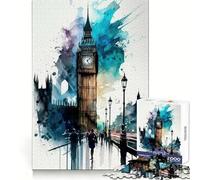 Rompecabezas Big Ben de Londres, 1000 Piezas para Adultos Fomenta la concentración, desarrolla la Habilidad y aprovecha Bien el Tiempo ¡Encaja a la perfección! Sorpresa navideña (38x26cm)