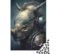 Rompecabezas biomecánico de Rinoceronte de 1000 Piezas para Adultos. Rompecabezas de Papel, Amigos y Familiares. 38 x 26 cm / 1000 Piezas