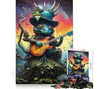Rompecabezas Biopunk Dino Folk Concert para Adolescentes, 1000 Piezas, Sharp Recall Quiet Recreation Uniform Cut, Navidad (50x75cm)