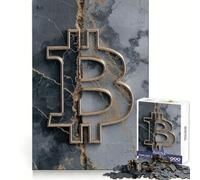Rompecabezas Bitcoi sobre mármol Agrietado para Adultos, 1000 Piezas, Entrenamiento de concentración, pasatiempo Tranquilo, uniones firmes, Regalo Memorable (38x26cm)