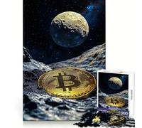 Rompecabezas Bitcoin a la Luna para Adultos, 1000 Piezas, Desarrollo de la lógica, Actividad Relajante, ensamblaje preciso, Regalo navideño (38x52cm)