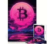 Rompecabezas Bitcoin Neon Cityscape de 1000 Piezas para Adultos Regalos Que estimulan la lógica, la Tranquilidad y la Creatividad Ideal para Navidad (50x75cm)