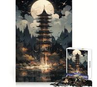 Rompecabezas Black and Gold Temple para Adultos, 1000 Piezas, para Practicar el razonamiento, para un Entretenimiento Tranquilo, Ideal para Regalar en Temporada (38x26cm)