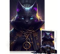 Rompecabezas Black Cat Magic de 1000 Piezas para Adolescentes Estimula la Mente y fomenta el Ocio Bordes Suaves Elegante (50x75cm)
