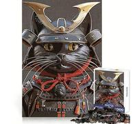 Rompecabezas Black Cat Vintage Samurai de 1000 Piezas para Adultos práctica de razonamiento, Entretenimiento Tranquilo, Bordes de Primera Calidad, Regalo navideño (38x52cm)