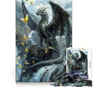 Rompecabezas Black Dragon Sovereign de 1000 Piezas para Adolescentes Entrenamiento Mental, diversión sin estrés, Bordes definidos Regalo Ideal para Las Fiestas (38x26cm)