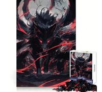 Rompecabezas Black Kitsune Power para Adultos,1000 Piezas,para desarrollar la Capacidad de razonamiento,para Momentos de Ocio agradables,con Bordes definidos,un Elegante (50x75cm)