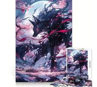 Rompecabezas Black Kitsune Sakura de 1000 Piezas para Adolescentes Ideal para Relajarse, Descansar o Simplemente Relajarse Un Regalo Encantador (38x26cm)