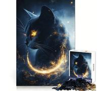Rompecabezas Black Magic Cat de 1000 Piezas para Adultos: Ejercicio Mental, Juego Suave, Cierre Seguro, (50x75cm)