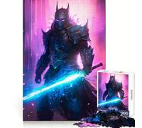 Rompecabezas Black Neon Samurai para Adultos de 1000 Piezas Desarrolla la Memoria, Evita distracciones y CREA una Experiencia Festiva Sorprendente (38x26cm)