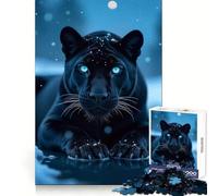 Rompecabezas Black Panther in Winter Blue Eyes para Adolescentes, 1000 Piezas, Entrenamiento de concentración, Calma, distracción, unión Perfecta, Regalo Ideal (38x26cm)
