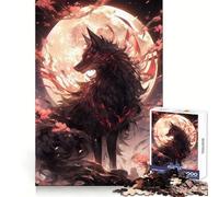 Rompecabezas Black Sakura Kitsune para Adultos, 1000 Piezas, para una Actividad Creativa y Relajante, Ajuste Perfecto, Regalo Encantador (38x26cm)