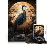 Rompecabezas Black Stork Wild de 1000 Piezas para Adultos práctica de razonamiento, Entretenimiento Tranquilo, Bordes, Regalo navideño (50x75cm)