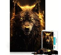 Rompecabezas Black Wolf de 1000 Piezas para Adolescentes,Juego de concentración Mental,Corte de precisión,Bordes Suaves,Ideal para Rellenar Calcetines navideños (38x26cm)