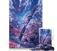 Rompecabezas Blade of The Crimson Maple para Adultos, 1000 Piezas, Pensamiento crítico, pasatiempo Relajante, Bordes Uniformes, (38x26cm)