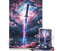 Rompecabezas Blade of The Sakura Storm de 1000 Piezas para Adultos Entrenamiento Mental, relajación, Corte láser, Navidad (38x52cm)
