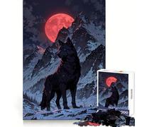 Rompecabezas Blood Moon Alpha︰ Wolf Mountain King de 1000 Piezas para Adolescentes Actividad Relajante para el Bienestar Cerebral Cierre Perfecto Regalo Encantador (50x75cm)