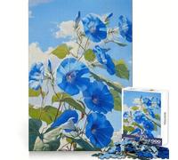 Rompecabezas Bloom in Blue Morning Glory de 1000 Piezas para ejercitar la Mente, pasatiempo Relajante, Corte de precisión, Regalo navideño (38x26cm)