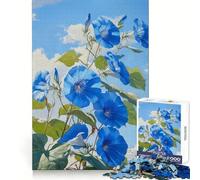 Rompecabezas Bloom in Blue Morning Glory para Adolescentes, 1000 Piezas, estimulación Mental, relajación fácil, Bordes Uniformes, Regalo Original (38x52cm)