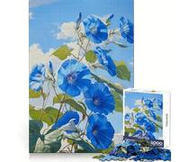 Rompecabezas Bloom in Blue Morning Glory para Adultos, 1000 Piezas, Ejercicio Mental, diversión sin estrés, Bordes nítidos, Regalo Original (50x75cm)