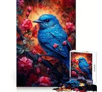 Rompecabezas Blue Bird Red Rose para Adolescentes, 1000 Piezas, para desarrollar la Capacidad de razonamiento, Entretenimiento Casual, Bordes limpios, Regalo navideño (38x52cm)