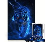 Rompecabezas Blue Tiger Storm para Adolescentes, 1000 Piezas, para Fortalecer la Mente y Relajarse fácilmente, Bordes Uniformes, Elegante (38x26cm)