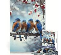 Rompecabezas Bluebird Gathering de 1000 Piezas para Adultos: Ejercicio Mental, Entretenimiento Suave, Cierre Seguro, cálido (38x26cm)