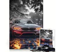 Rompecabezas BMW M Gris neón Que Brilla bajo la Lluvia para Adultos, 1000 Piezas, Agilidad Mental, relajación, Divertido, Corte Uniforme, Regalo Memorable (50x75cm)
