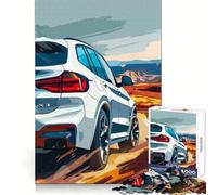 Rompecabezas BMWxSUV en Carretera del Desierto, 1000 Piezas, Ejercicio Mental, pasatiempo Relajante, Corte de precisión, Regalo navideño (38x26cm)