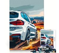 Rompecabezas BMWxSUV en Carretera del Desierto, 1000 Piezas, para Adultos, para ejercitar la Mente, Relajante y Divertido, con Bordes Uniformes, (50x75cm)