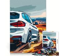 Rompecabezas BMWxSUV en Carretera del Desierto para Adultos, 1000 Piezas, Creativo, Relajante, con Bordes precisos, Sorpresa navideña (38x52cm)