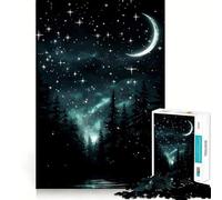 Rompecabezas Bosque Cielo Nocturno 1000 Piezas Juguete para Desarrollar la Mente Juego Relajante Corte de Precisión Colección de Piezas Artísticas (38x26cm)