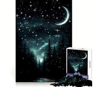Rompecabezas Bosque Cielo Nocturno para Adolescentes 1000 Piezas Mejora la Memoria Juego de Interior Montaje de Imágenes (38x52cm)