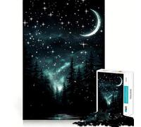 Rompecabezas Bosque Cielo Nocturno para Adolescentes 1000 Piezas Mejora la Memoria Juego de Interior Montaje de Imágenes (38x52cm)