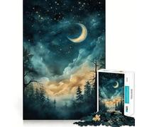 Rompecabezas Bosque del Cielo Nocturno de 1000 Piezas para Adolescentes Juguete para estimular la lógica y aliviar la tensión Borde de Calidad Artículo de Santa Claus (38x52cm)