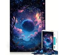 Rompecabezas Bosque del Cielo Nocturno de 1000 Piezas para Adultos Mejora la Memoria Divertido Bordes precisos Regalo de Temporada (50x75cm)