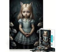 Rompecabezas Bosque Encantado del Conejo Blanco para Adolescentes 1000 Piezas Mejora Mental Juego Tamaño Uniforme Piezas Precisas Actividad Divertida para la Familia (50x75cm)