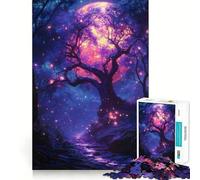 Rompecabezas Bosque Iluminado por la Luna de Neón, 1000 Piezas para Adultos, para Mejorar la Memoria, Divertido, para armar en casa, (50x75cm)