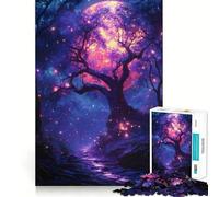 Rompecabezas Bosque Iluminado por la Luna de Neón para Adolescentes, 1000 Piezas, Juguete para ejercitar la Mente, Actividad en casa, Arte, Montaje, (38x26cm)