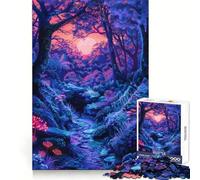 Rompecabezas Bosque Misterioso Resplandor de 1000 Piezas para Adultos Juego de ingenio Relajación Mental Bordes Afilados Regalo Premium (38x26cm)