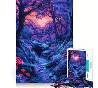 Rompecabezas Bosque Misterioso Resplandor de 1000 Piezas para Adultos Juego de ingenio Relajación Mental Bordes Afilados Regalo Premium (38x26cm)