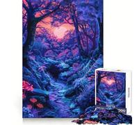 Rompecabezas Bosque Misterioso Resplandor de 1000 Piezas para Adultos Juguete de lógica Fina, silencioso y Divertido Bordes limpios Regalo Memorable (38x52cm)