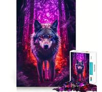 Rompecabezas Bosque Oscuro del Lobo para Adultos,1000 Piezas,Mejora la Concentración,Divertido,Tamaño Uniforme,Piezas Precisas,Actividad para Compartir con Seres Queridos (38x52cm)