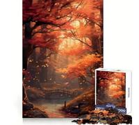 Rompecabezas Bosque Otoñal Arroyo 1000 Piezas para Adultos Habilidad Lógica Pasatiempo Relajante Ensamblaje Preciso Acogedor (38x52cm)