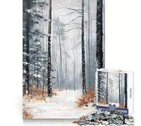 Rompecabezas Bosque Susurrante Invernal 1000 Piezas Pensar Entrenamiento Tranquilo Recreación Bordes Definidos Regalo Conmovedor (50x75cm)