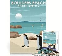 Rompecabezas Boulders Beach Sudáfrica para Adolescentes, 1000 Piezas, para Fortalecer la Mente y Relajarse fácilmente, Bordes Uniformes, Elegante (50x75cm)