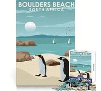Rompecabezas Boulders Beach Sudáfrica para Adultos, 1000 Piezas, Ejercicio Inteligente, Placer Relajante, Bordes precisos, Sorpresa navideña (38x52cm)