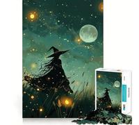 Rompecabezas Bruja Entre luciérnagas de 1000 Piezas Juego de Habilidades mentales Corte láser Ejercicio Mental para Momentos de Tranquilidad en casa (50x75cm)