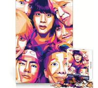 Rompecabezas BTS WPAP para Adultos,1000 Piezas,Actividad Cerebral,recreación Tranquila,Corte preciso,Regalo de cumpleaños (38x52cm)